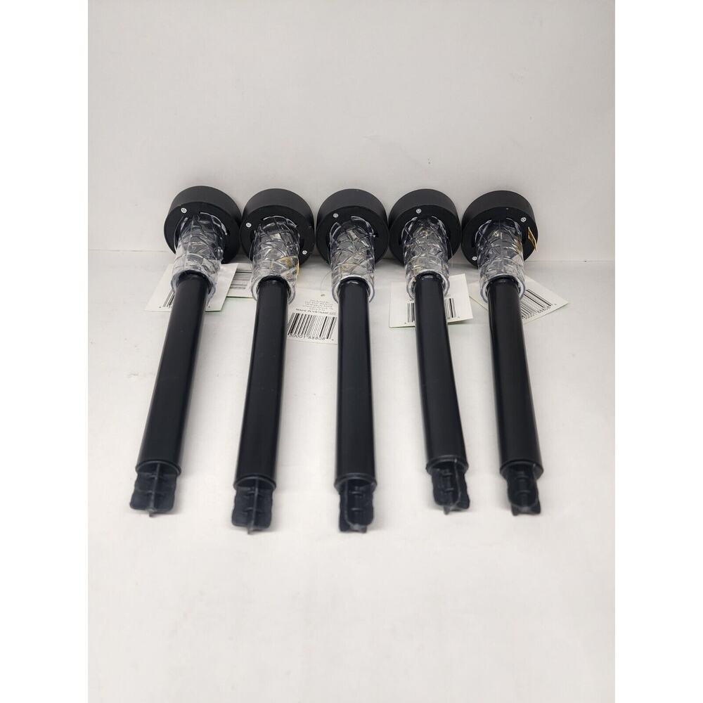 True Living Plastic Solar Stake - Set of 5- Black - 2.16”D x 14.25”H - NEW